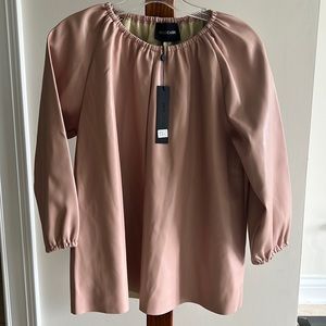 Dolce Cabo tan leather like shirt size S NWT